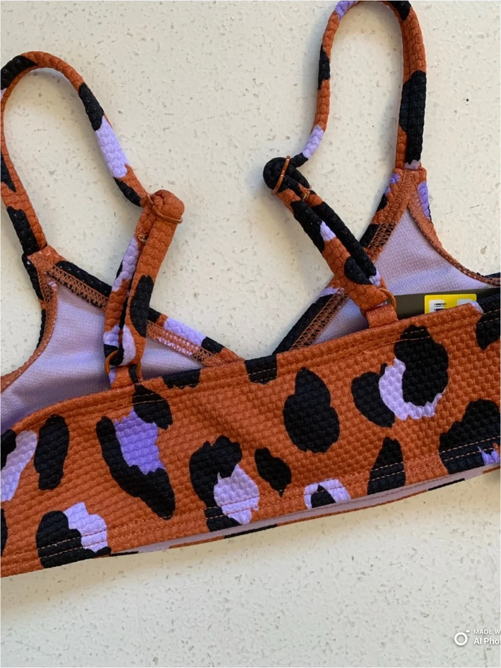 Art Class Girl’s Brown & Purple Animal Print Bikini Set Size Small NWT Beach